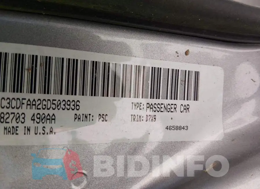 1C3CDFAA2GD503936 Photo# 9