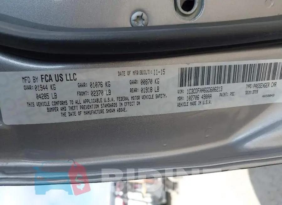 1C3CDFAA6GD606213 Photo# 9