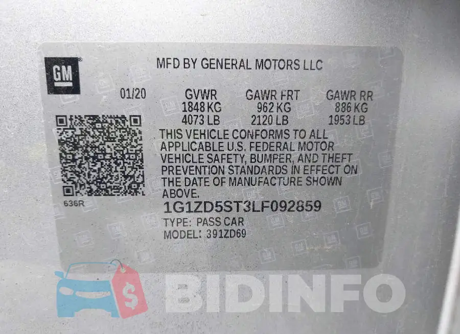 1G1ZD5ST3LF092859 Photo# 9