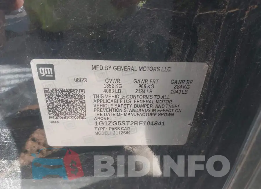 1G1ZG5ST2RF104841 Photo# 9