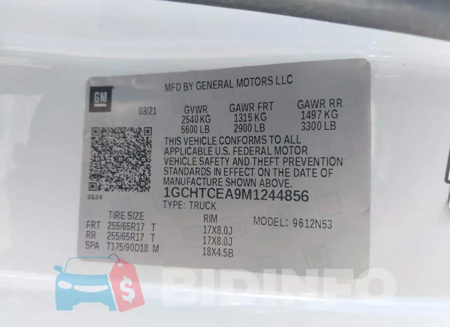 1GCHTCEA9M1244856 Photo# 9