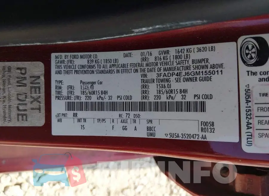 3FADP4EJ6GM155011 Photo# 9
