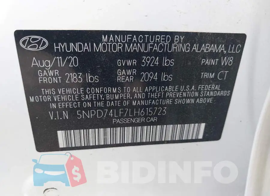5NPD74LF7LH615723 Photo# 9