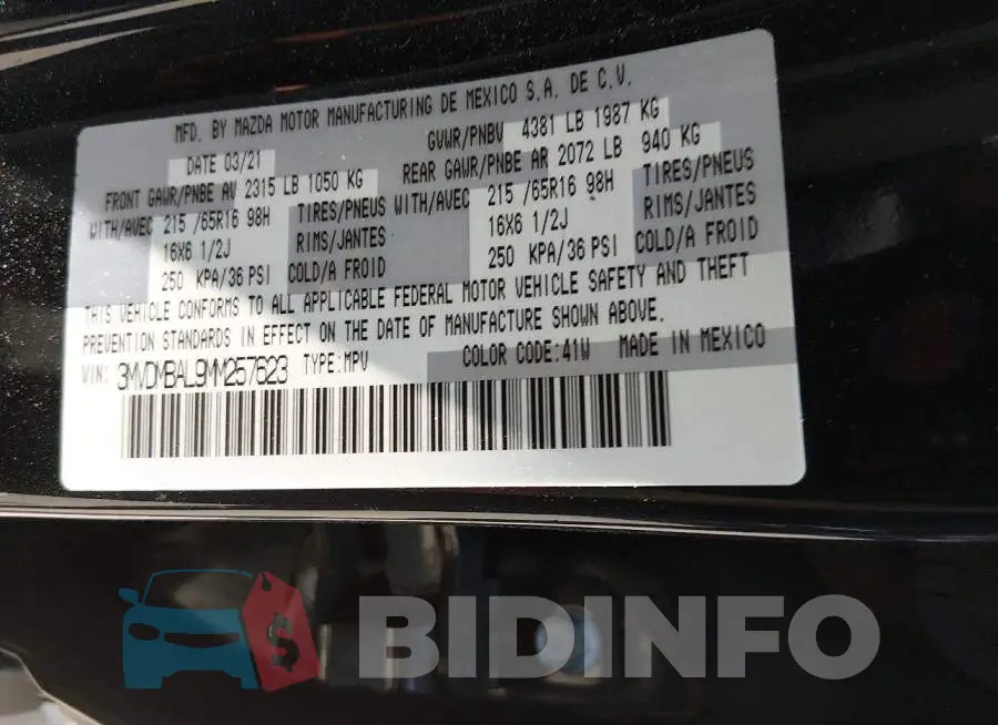 3MVDMBAL9MM257623 Photo# 9