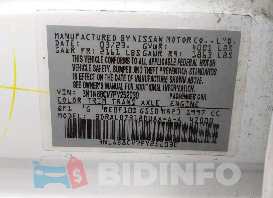 3N1AB8CV7PY252030 Photo# 9