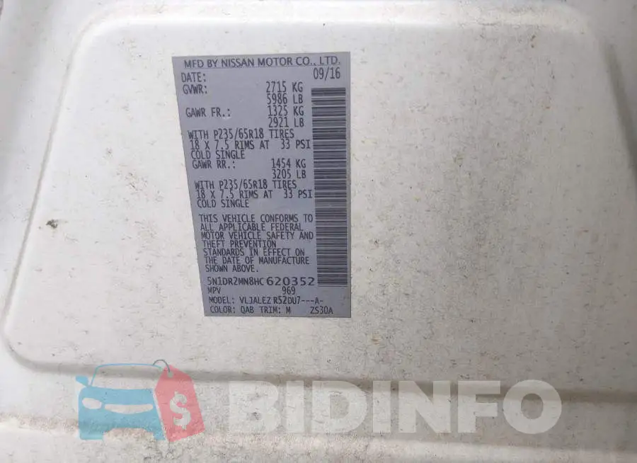 5N1DR2MN8HC620352 Photo# 9
