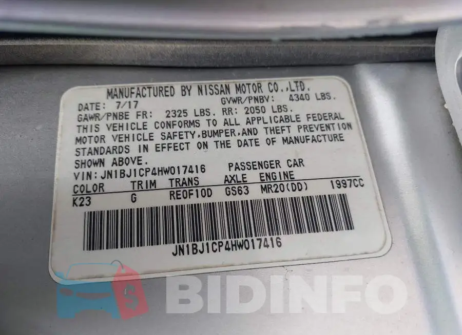JN1BJ1CP4HW017416 Photo# 9