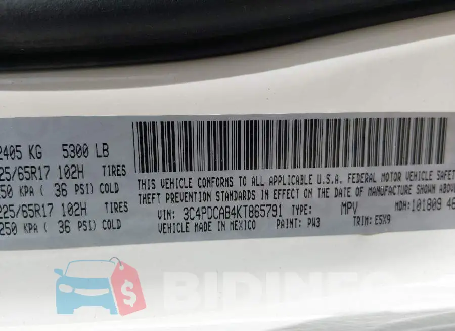 3C4PDCAB4KT865791 Photo# 9