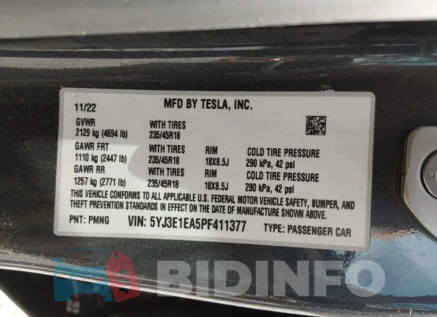5YJ3E1EA5PF411377 Photo# 9