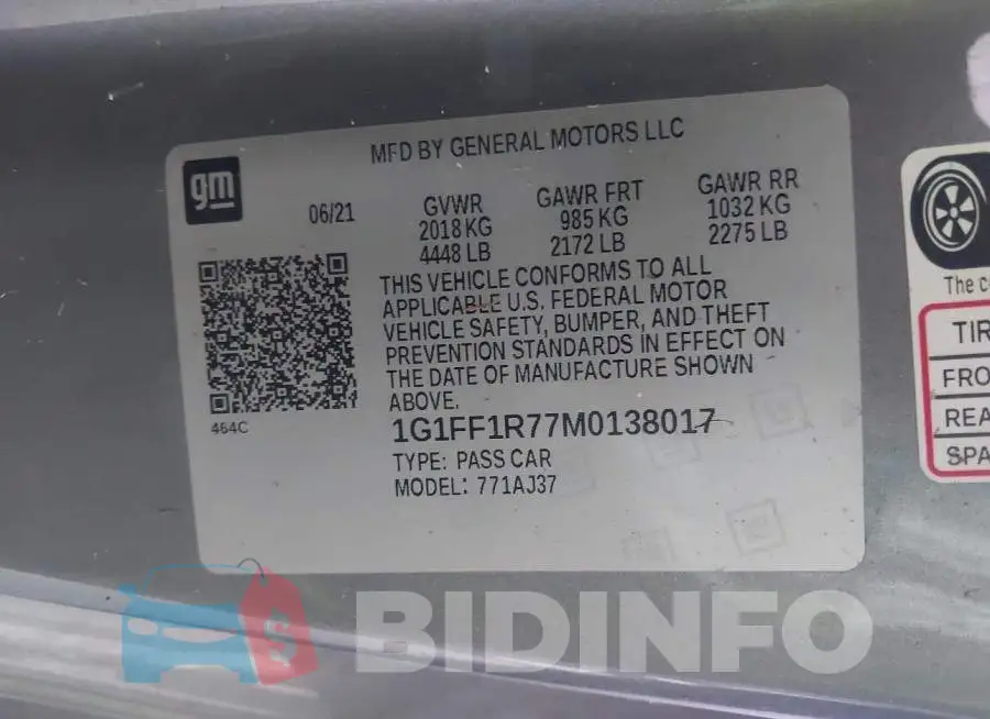 1G1FF1R77M0138017 Photo# 9