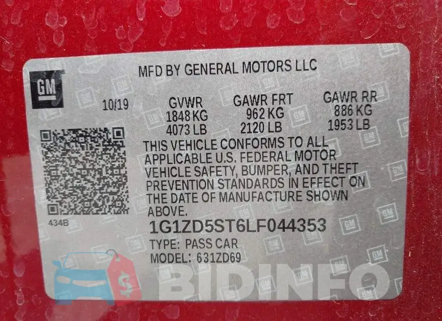 1G1ZD5ST6LF044353 Photo# 9
