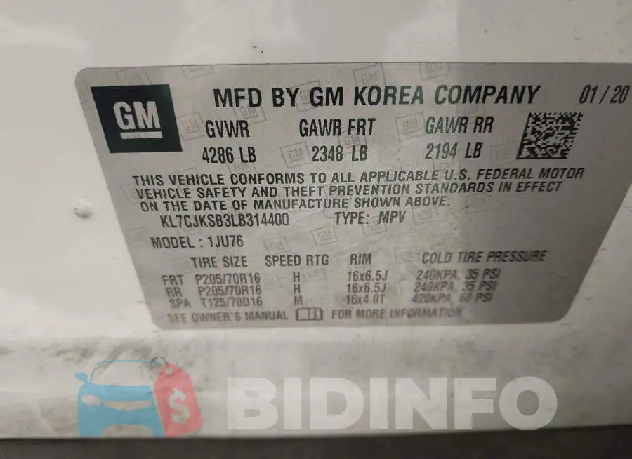 KL7CJKSB3LB314400 Photo# 9