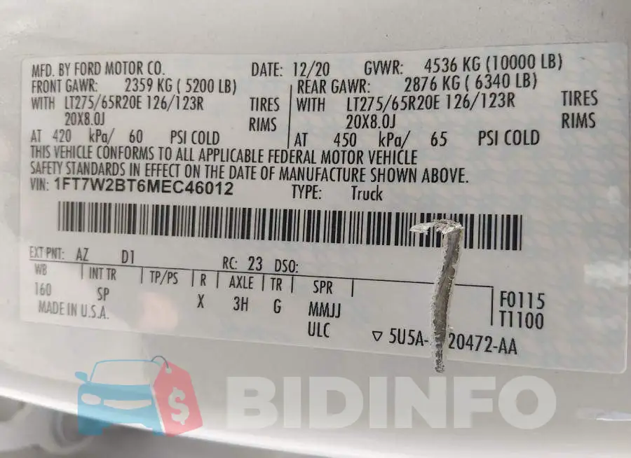 1FT7W2BT6MEC46012 Photo# 9