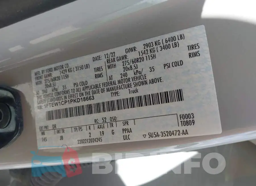 1FTEW1CP1PKD18663 Photo# 9