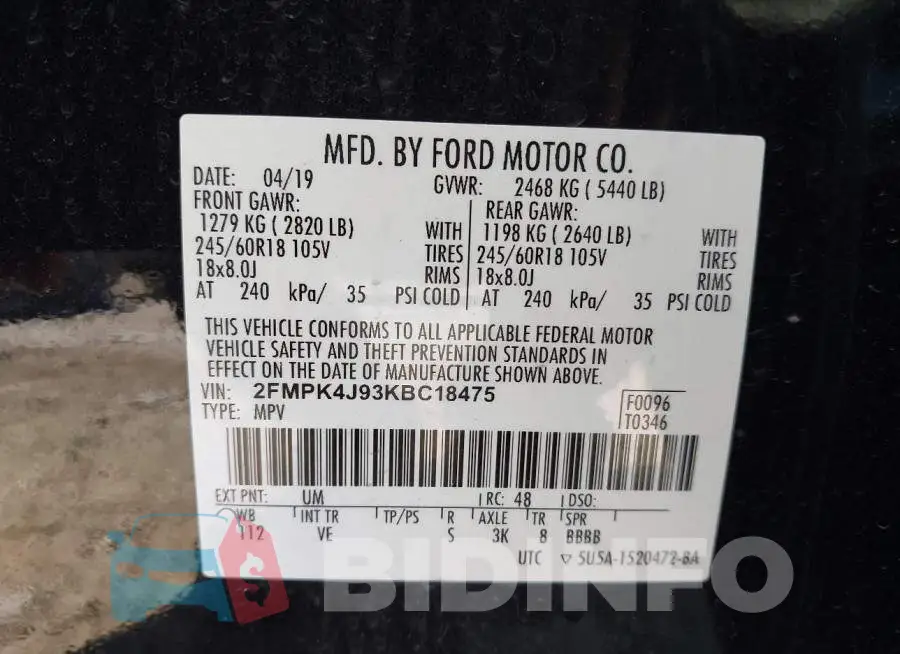 2FMPK4J93KBC18475 Photo# 9