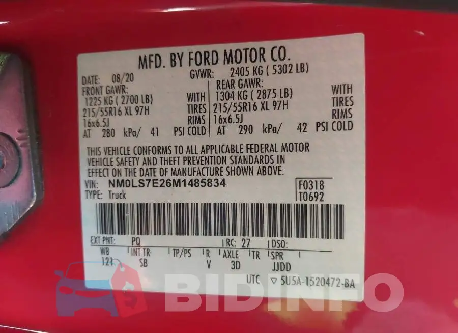 NM0LS7E26M1485834 Photo# 9