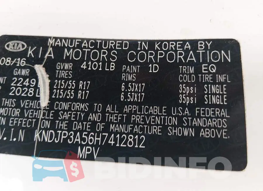 KNDJP3A56H7412812 Photo# 9
