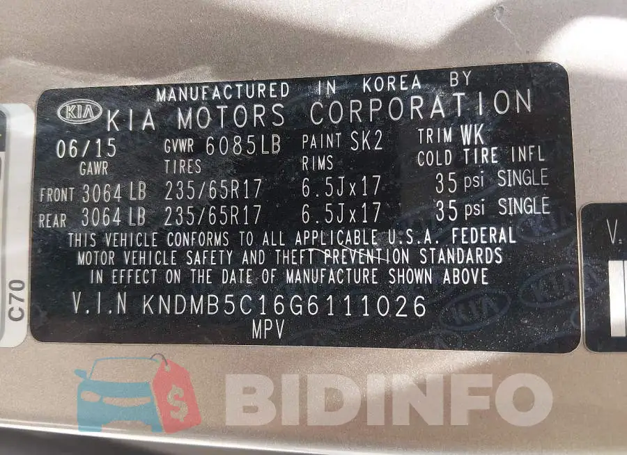 KNDMB5C16G6111026 Photo# 9