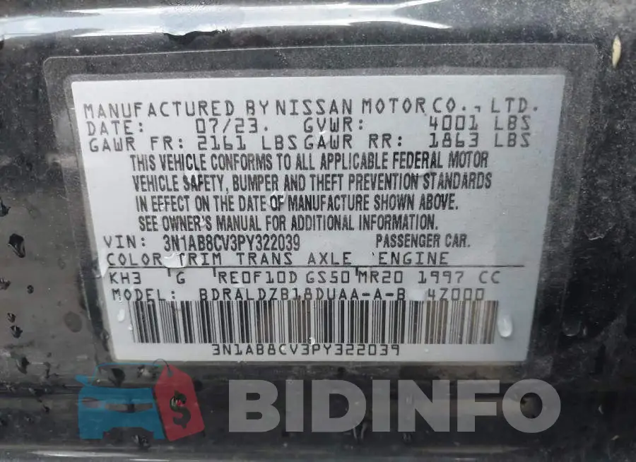 3N1AB8CV3PY322039 Photo# 9
