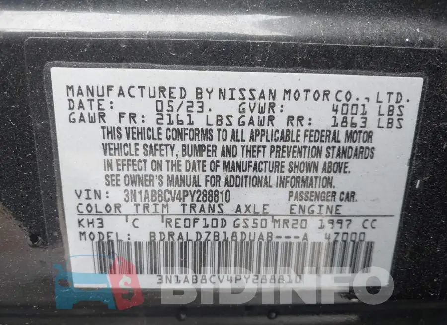 3N1AB8CV4PY288810 Photo# 9