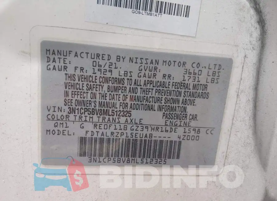 3N1CP5BV8ML512325 Photo# 9
