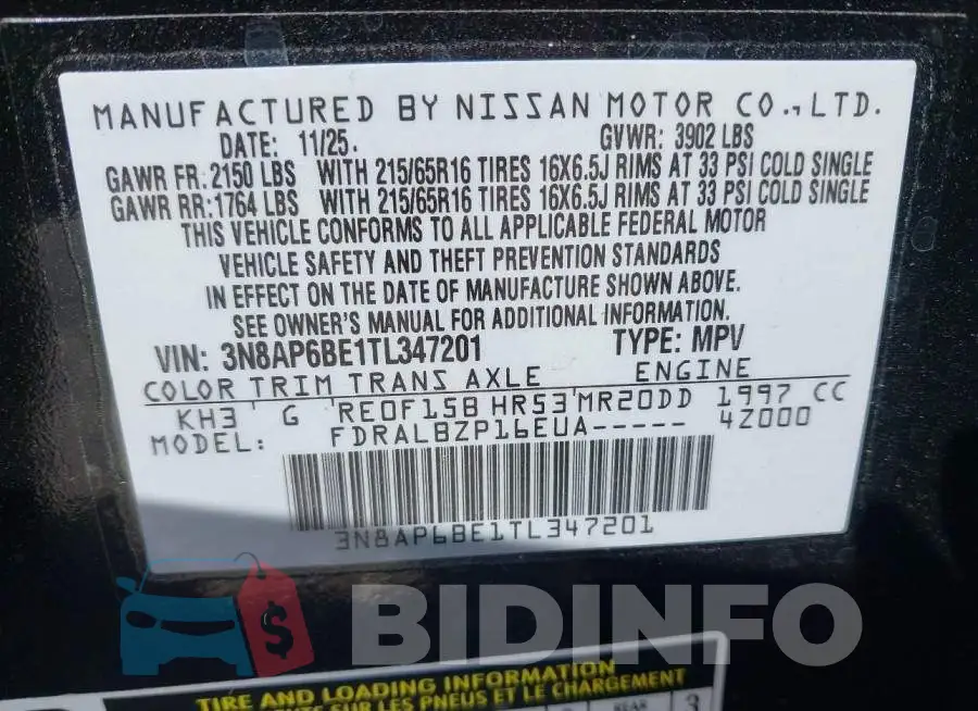 3N8AP6BE1TL347201 Photo# 9