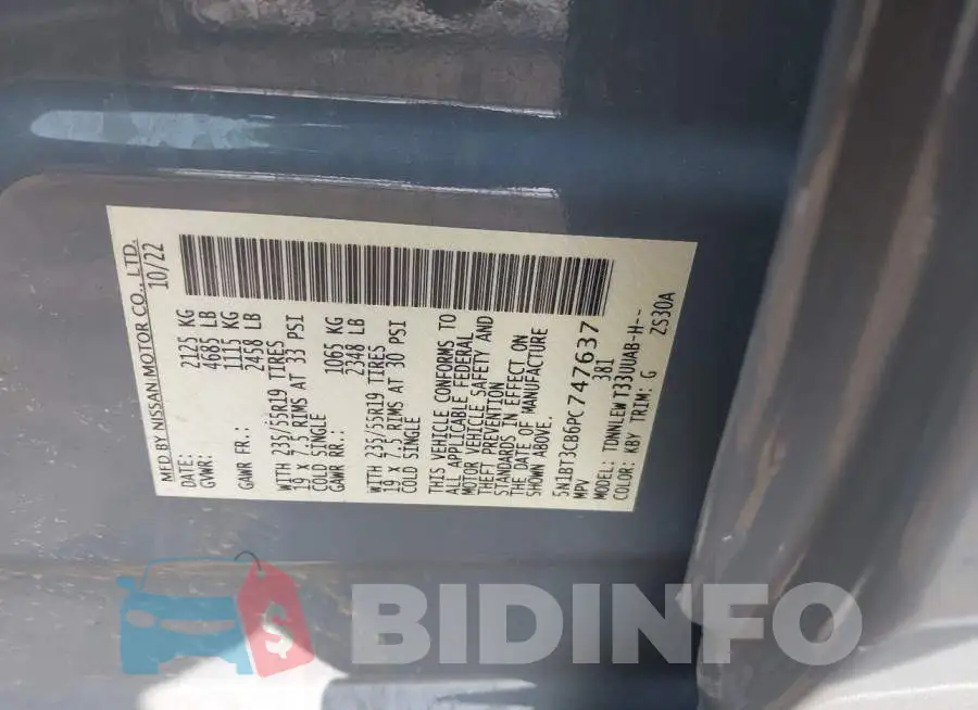 5N1BT3CB6PC747637 Photo# 9