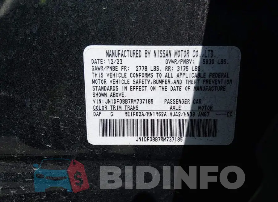 JN1DF0BB7RM737185 Photo# 9