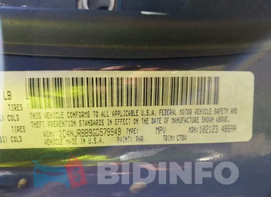 1C4NJRBB9GD579949 Photo# 9