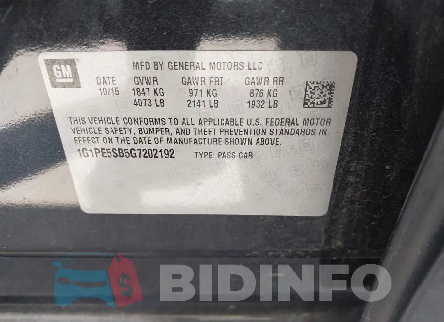 1G1PE5SB5G7202192 Photo# 9