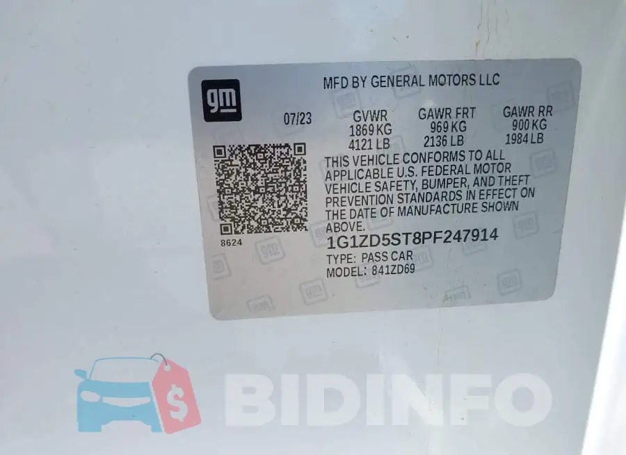 1G1ZD5ST8PF247914 Photo# 9