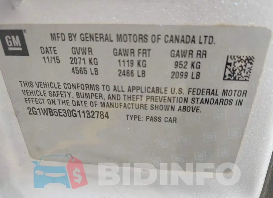 2G1WB5E30G1132784 Photo# 9