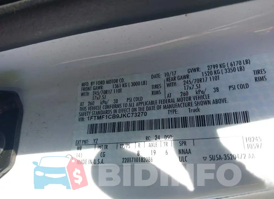 1FTMF1CB9JKC73270 Photo# 9
