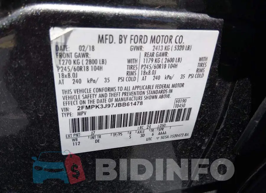 2FMPK3J97JBB61478 Photo# 9