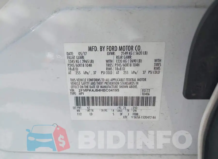 2FMPK4J84HBC04195 Photo# 9