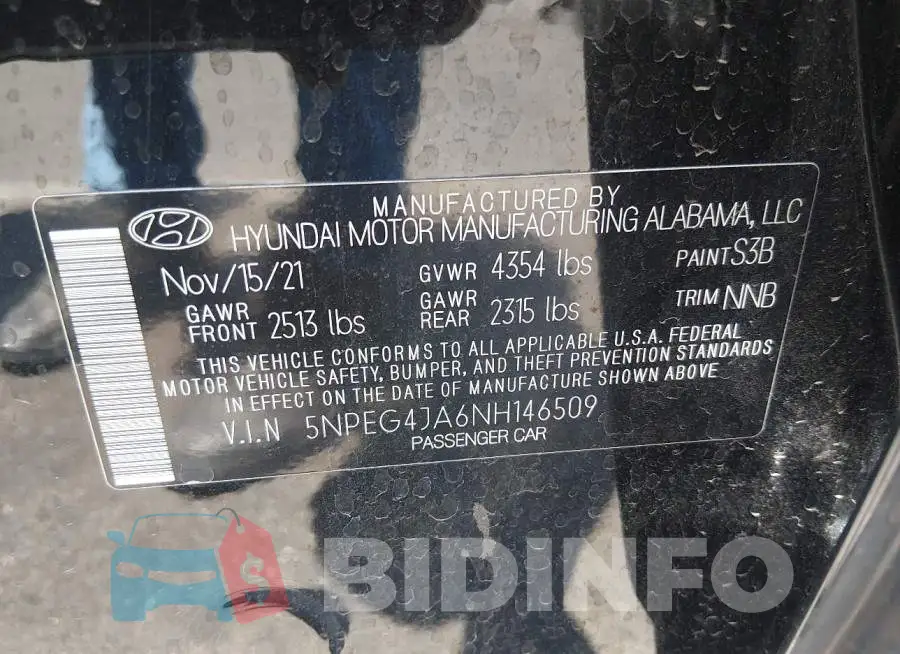 5NPEG4JA6NH146509 Photo# 9