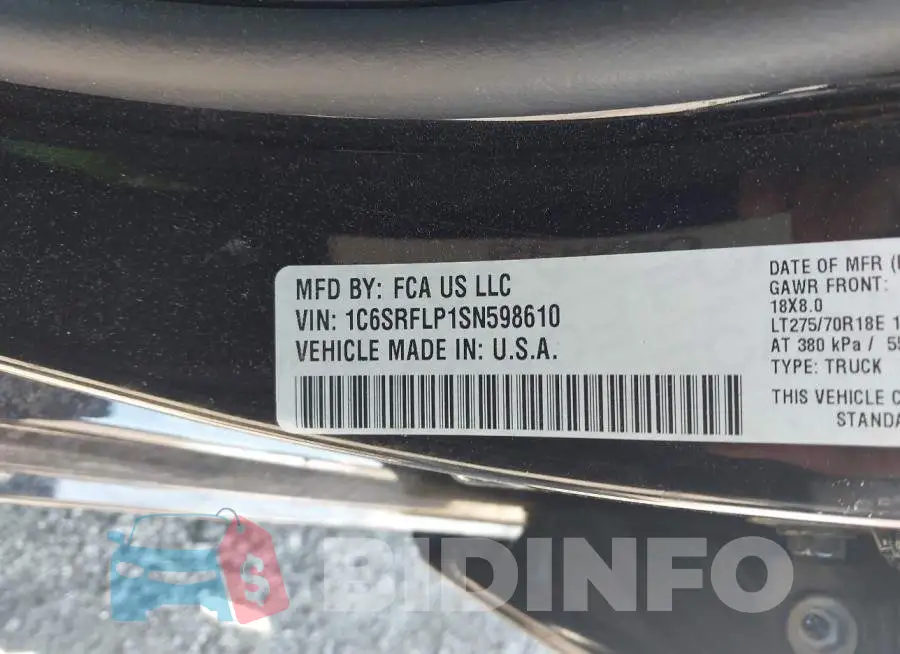1C6SRFLP1SN598610 Photo# 9
