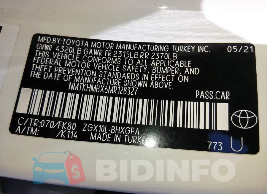 NMTKHMBX6MR128327 Photo# 9