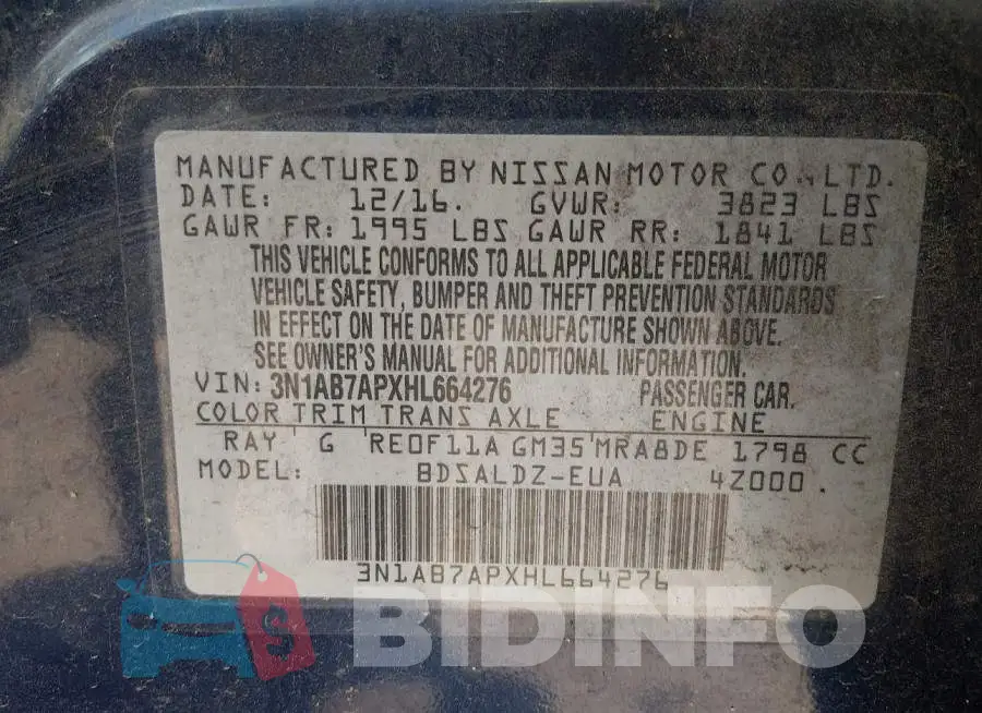 3N1AB7APXHL664276 Photo# 9