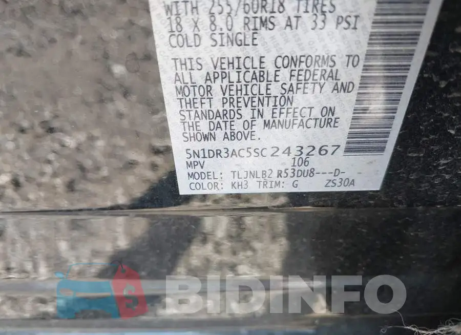 5N1DR3AC5SC243267 Photo# 9