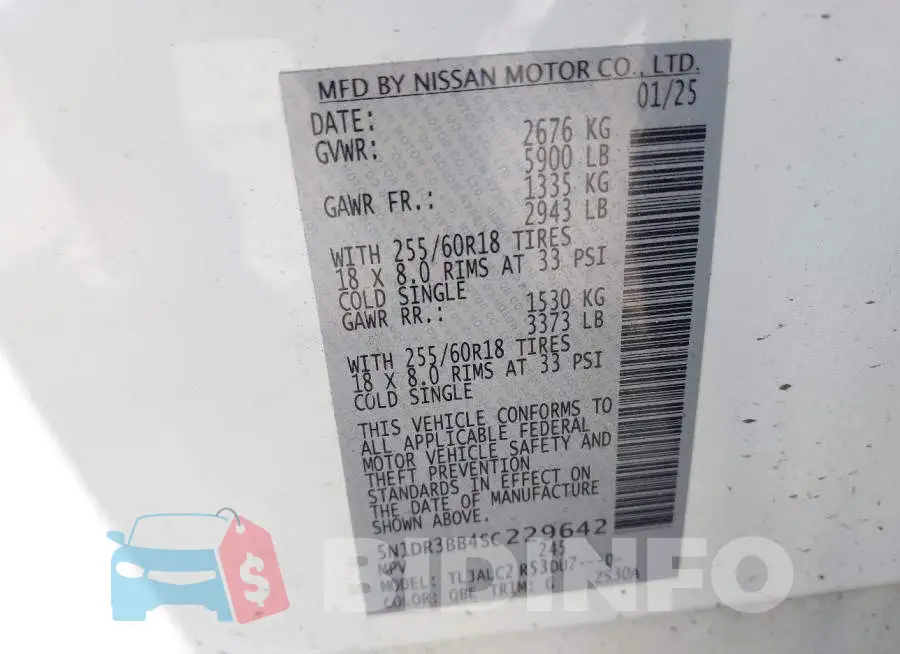 5N1DR3BB4SC229642 Photo# 9