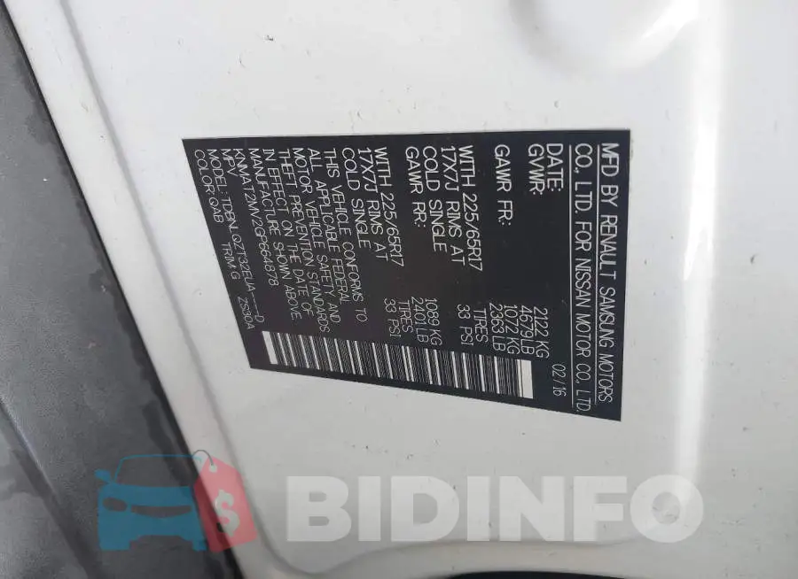 KNMAT2MV2GP664878 Photo# 9