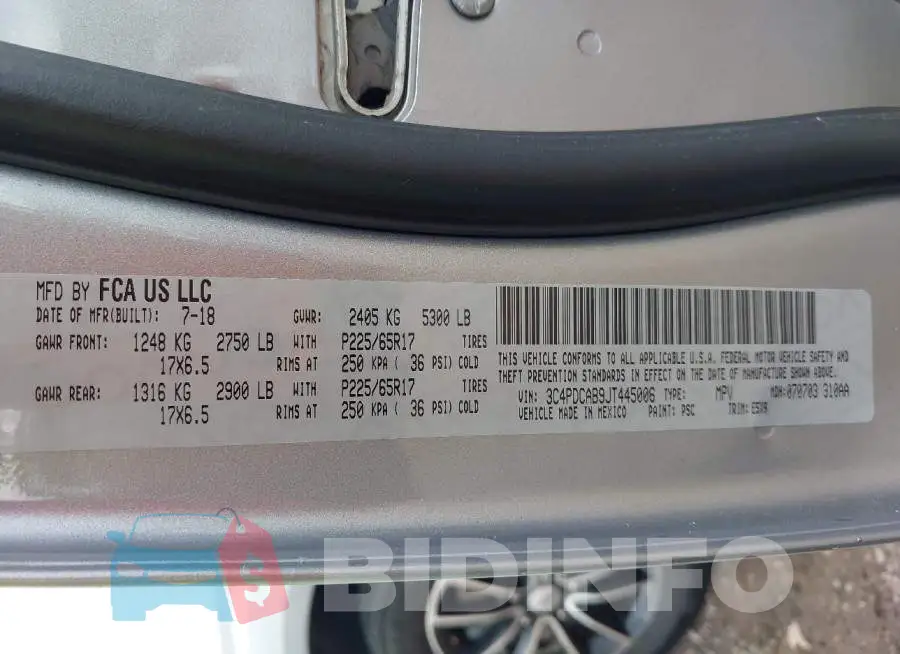 3C4PDCAB9JT445006 Photo# 9