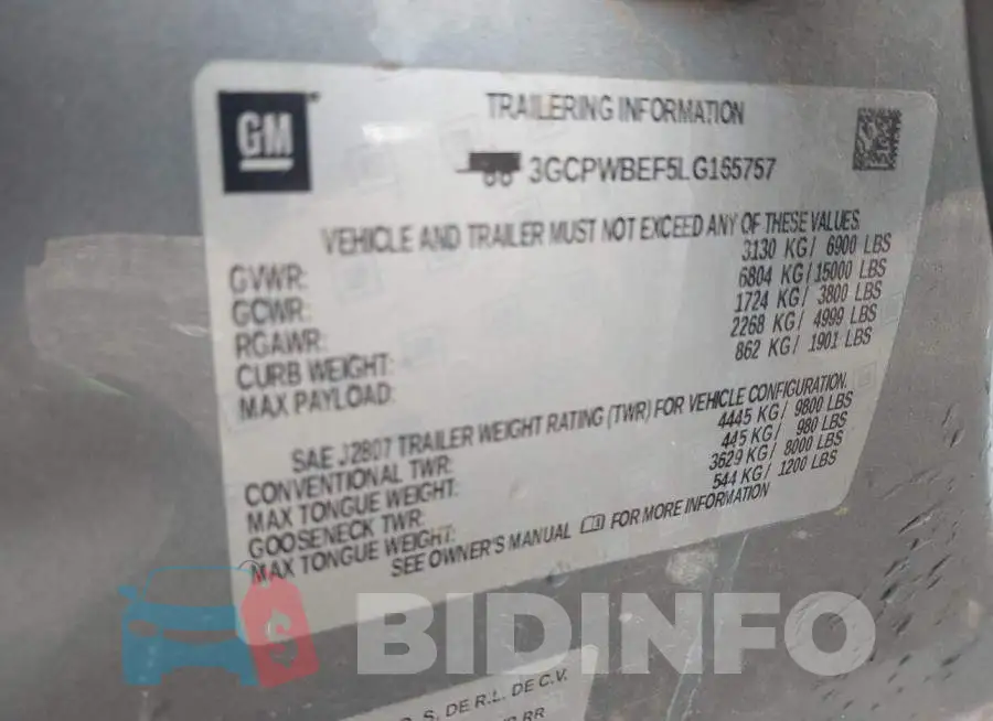 3GCPWBEF5LG165757 Photo# 9