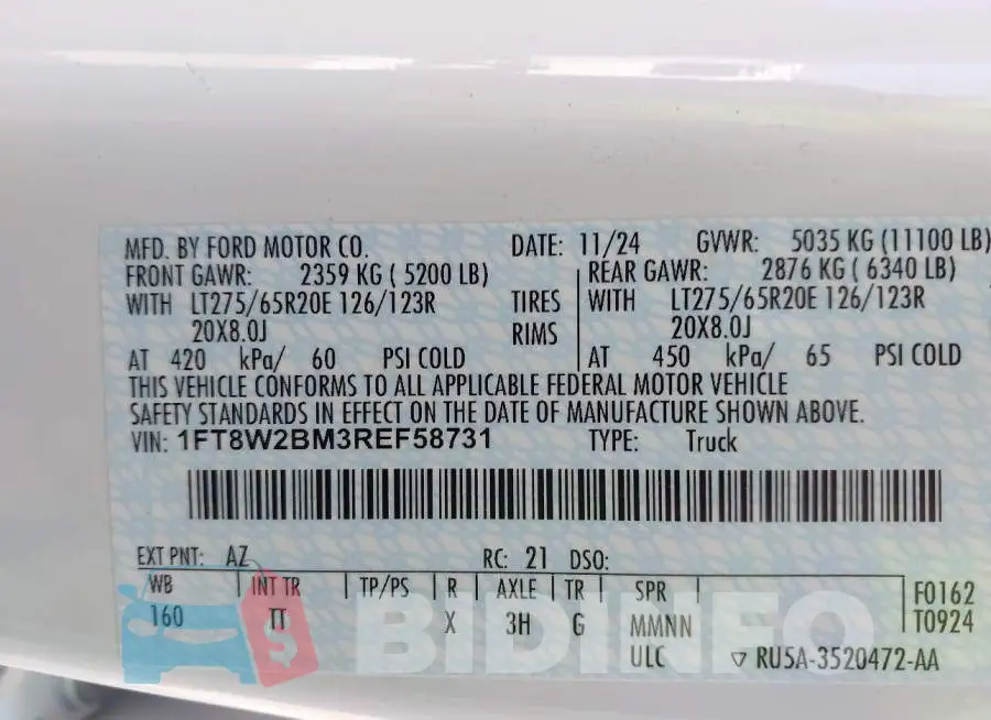 1FT8W2BM3REF58731 Photo# 9