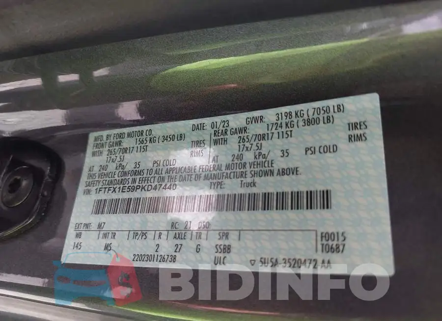 1FTFX1E59PKD47440 Photo# 9