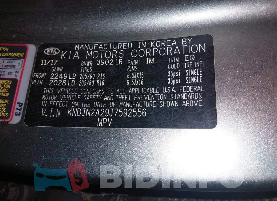 KNDJN2A29J7592556 Photo# 9