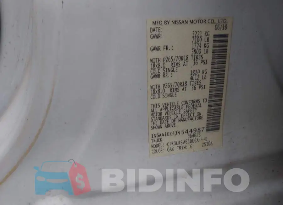 1N6AA1EK4JN544987 Photo# 9