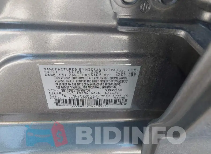 3N1AB8CV7NY209756 Photo# 9
