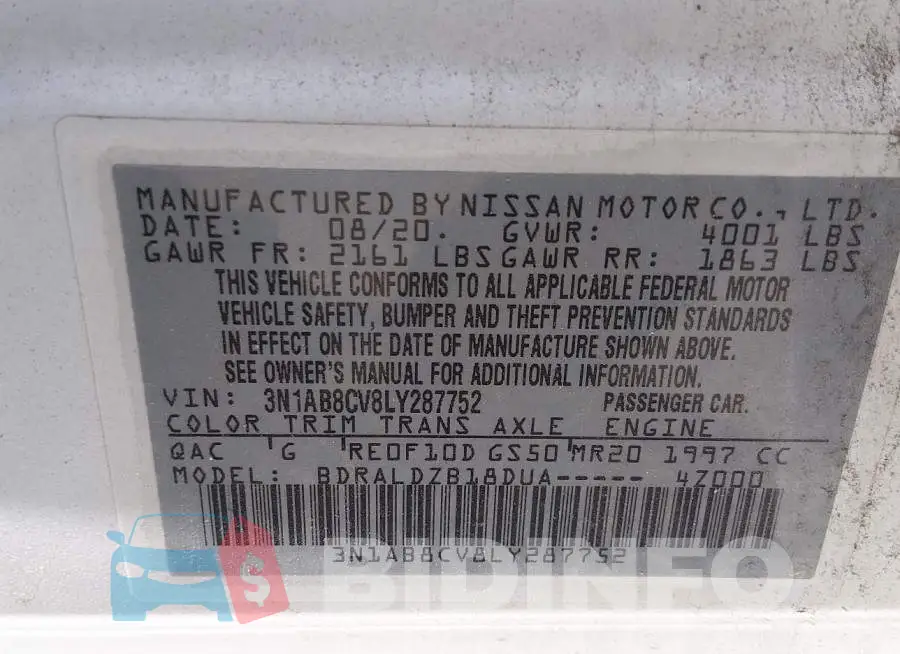 3N1AB8CV8LY287752 Photo# 9
